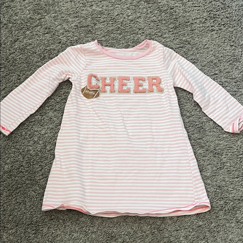 Mud Pie Pink Striped Cheer Dress size 2t-3t soft and stretchy